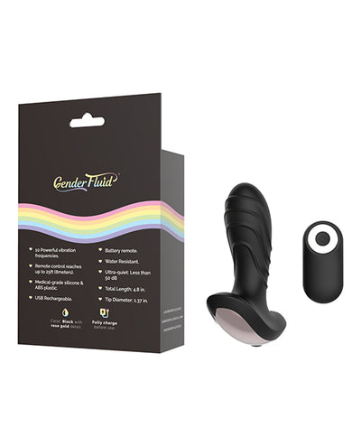 Gender Fluid Buzz Anal Vibe w/Remote - Black