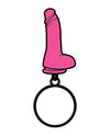 Wood Rocket Dildo Keychain - Pink