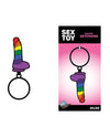 Wood Rocket Pride Dildo Keychain - Rainbow