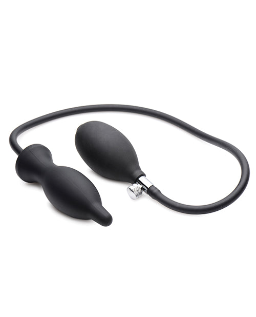 Master Series Dark Inflator Inflatable Silicone Anal Plug - Black