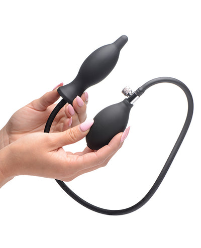 Master Series Dark Inflator Inflatable Silicone Anal Plug - Black